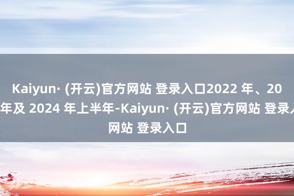 Kaiyun· (开云)官方网站 登录入口2022 年、2023 年及 2024 年上半年-Kaiyun· (开云)官方网站 登录入口